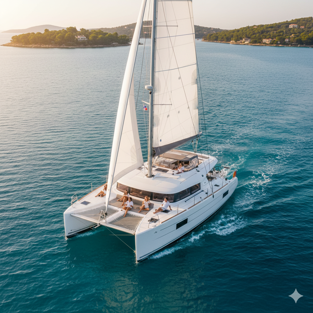 Båt i solnedgång i en hamn